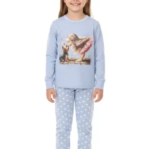 Pijama estampado cardado menina