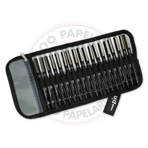 Caneta Técnica Uni Pin Fine Line com Estojo de Tecido uni-ball – Rollerset 18 UN