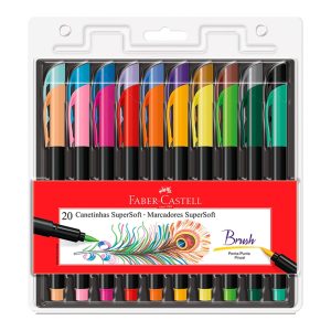 Caneta Brush Pen SuperSoft Faber-Castell – Estojo 20 UN