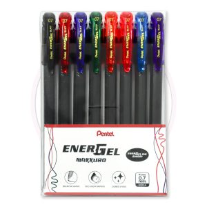 Caneta Gel EnerGel Makkuro 0.7mm Pentel – Blister 8 UN