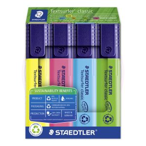 Marca-Texto TextSurfer Classic Staedtler – Eco+ – Estojo 4 UN