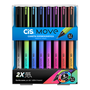 Caneta Esferográfica Move 0.7mm CiS – Estojo 8 UN
