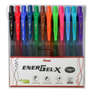 Caneta Gel Retrátil EnerGel-X 0.7mm Pentel – Estojo 12 UN