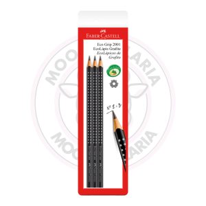 Lápis Grafite Eco Grip 2001 Faber-Castell – Preto – Blister 3 UN