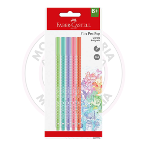 Caneta Hidrográfica Fine Pen Pop Pastel 0.4mm Faber-Castell – Blister 5 UN