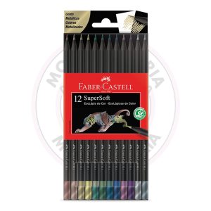 EcoLápis de Cor SuperSoft Metallic Faber-Castell – Blister 12 UN