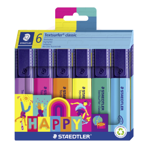 Marca-Texto TextSurfer Classic Happy Staedtler – Blister 6 UN