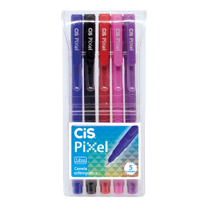 Caneta Esferográfica Pixel 1.0mm CiS – Estojo 5 UN