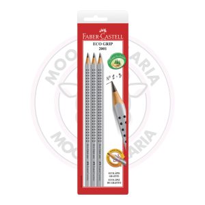 Lápis Grafite Eco Grip 2001 Faber-Castell – Cinza – Blister 3 UN