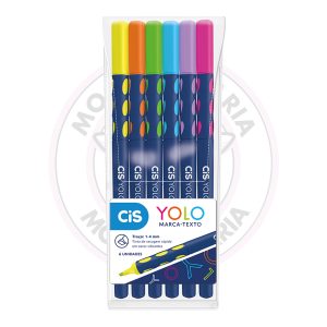 Marca-Texto Yolo CiS – Estojo 6 UN