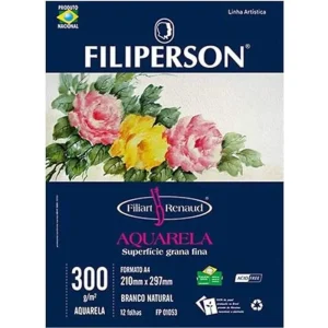 Bloco Aquarela A4 300grs 12 folhas Filiperson