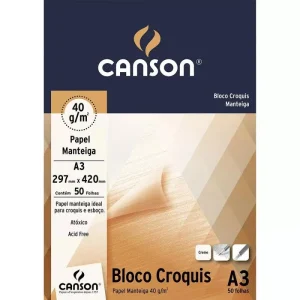 Bloco Manteiga Croquis A3 40G 50folhas CANSON