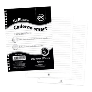 Bloco para Fichário Caderno Smart Universitário Branco 48folhas 90gr