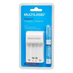 Carregador de Pilhas Multilaser 2 X AA – 12h – CB048