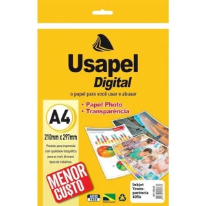 Papel Photo Transparência A4 10 folhas Usapel