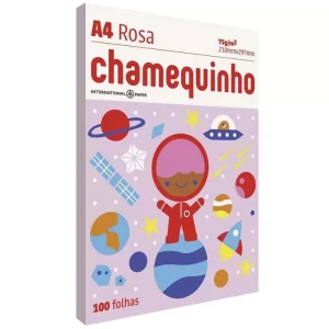 Papel Sulfite A4 210×216 100 folhas Chamequinho Rosa