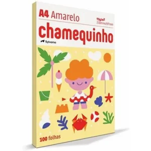 Papel Sulfite A4 210×297 100 folhas Chamequinho Amarelo