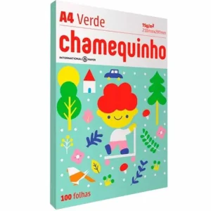 Papel Sulfite A4 210×297 100 folhas Chamequinho Verde
