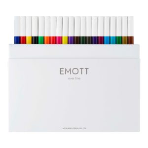 Caneta Hidrográfica Extrafina Emott 0.4mm uni-ball – Coleção Completa – Estojo 40 UN