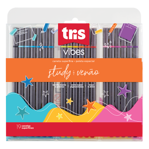 Caneta Hidrográfica Vibes 0.4mm Tris – Study Verão – Blister 19 UN