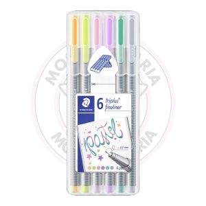 Caneta Hidrográfica Fineliner Triplus 0.3mm Staedtler – Pastel – Estojo 6 UN