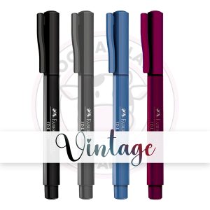 Kit Caneta Hidrográfica Fine Pen 0.4mm Faber-Castell – Vintage – Kit 4 UN