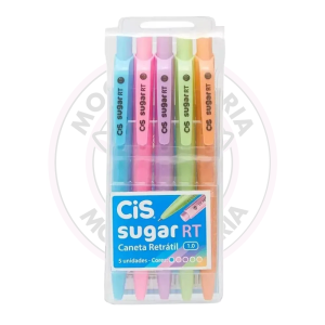Caneta Esferográfica Sugar RT 1.0mm CiS – Estojo 5 UN
