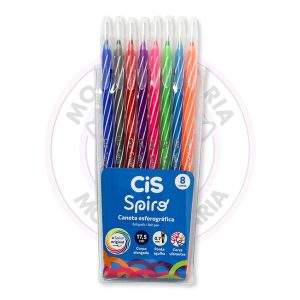 Caneta Esferográfica Spiro 0.7mm CiS – Estojo 8 UN