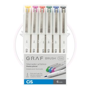 Caneta Brush Pen GRAF Brush Fine CiS – Estojo 6 UN